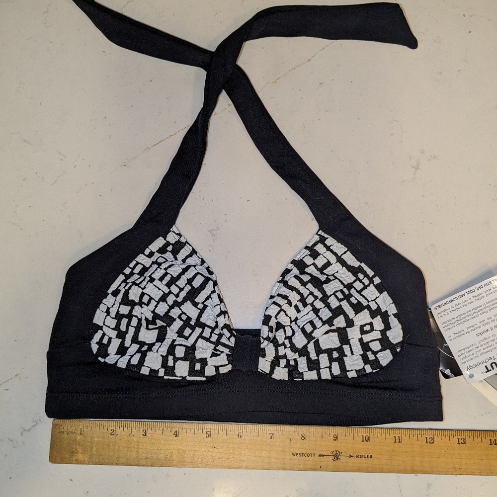 Nina Bucci halter top. Black with white.